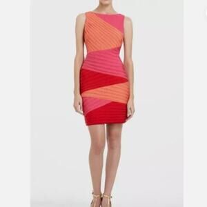 BCBGMaxAzria Debora Dress Begonia Combo Spring Summer Vacation Date - Size S